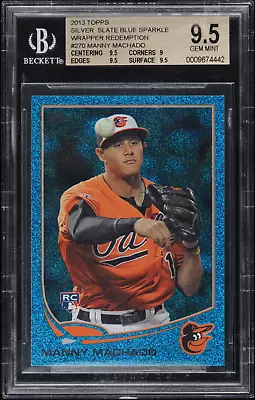 2013 Topps Manny Machado RC Silver Slate Blue Sparkle #270 **BGS 9.5 GEM MINT** • $499.99