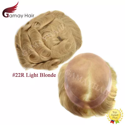 Mens Toupee Hairpiece Fine Mono Hair System Replacement Poly Skin Around Men Wig • $189