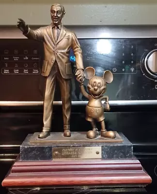 1996 Disney Cast Member Partners In Excellence Award Statue Walt & Mickey Bronze • $650