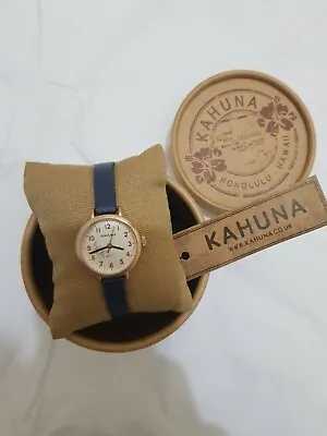 £9.99 • Buy Watch Kahuna Kls0394l Ladies Quartz Blue Strap, Gold Case, White Dial Brand New