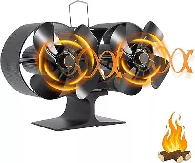 Wood Stove Fan Heat Powered 8 Blades Twin Motor Double Heat Powered NEW • $17.80