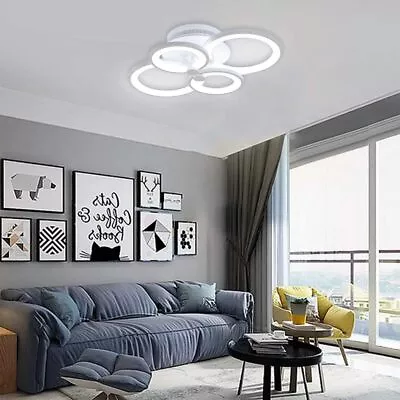 Dimmable 4/6 Rings Ceiling Chandelier Light For Living Room Bedroom Kitchen Lamp • £42.99
