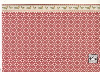 Brodnax Prints Rooster 1KT605 Kitchen Wallpaper Dollhouse 1/12 Scale • $4.27