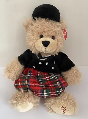 Hamleys 10” Scottish Teddy Bear Tagged Soft Stuffed Toy Kilt Waist Coat Hat New • £14