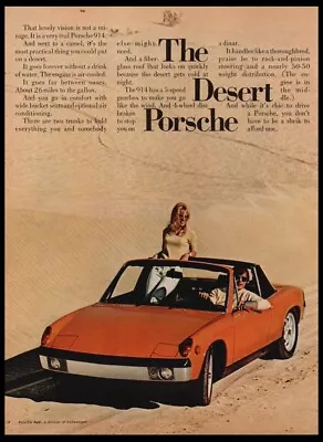 1972 Porsche 914 Desert Orange- Car Photo Print Ad-VTG Man CaveGarage Decor • $7.72