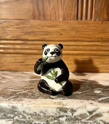 Hagen-Renaker Miniature Ceramic Wildlife Figurine Panda With Bambo • $10