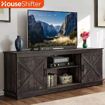 TV Stand Cabinet 65  Media Console Entertainment Center Brown Storage Shelves • $140.59