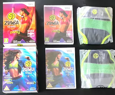 £19.99 • Buy Bundle : Wii Zumba Fitness 1 & 2 - Boxed, New Sealed With 2 X Belts