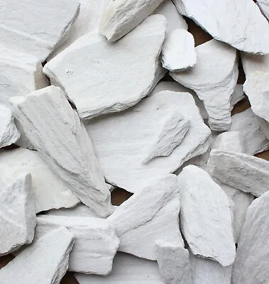 Decorative Garden Aquarium Rock Stone Decoration Substrate White Slate CHIPPINGS • £3.23