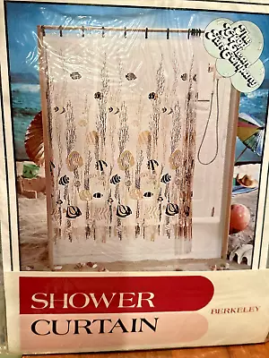 Vintage Berkeley Shower Curtain 70”x72”  Retro Fish In Reef Vinyl 1980's? • $19.99