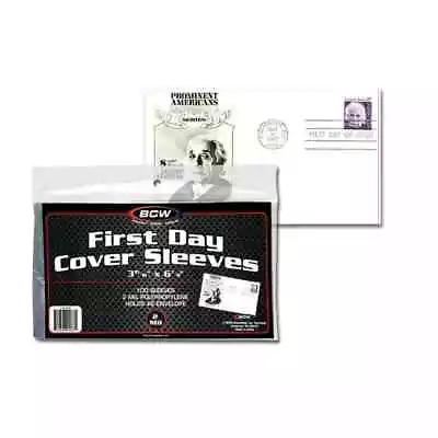 (500-Count) BCW First Day Cover Sleeves (5 Packs Of 100) Holds A #6 Envelope • $16.99