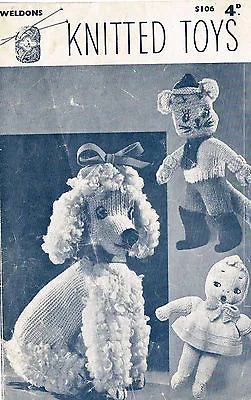  Knitted Poodle Puss In Boots & Rag Doll In Knitting Pattern.  Laminated Copy. • £2.45