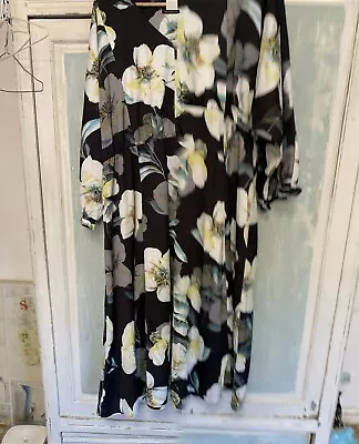 SARA - Plus Size 20 Dobby Womens Maxi  Dress -  Floral Print Ladies Long Sleeve • $19.99