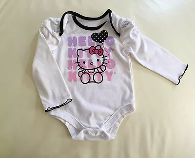 Licensed Hello Kitty Long Sleeve Baby Girl Bodysuit Romper Size 0-3-6-9-12 Mos • $7.99