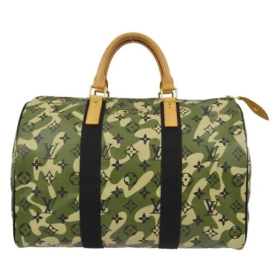 Louis Vuitton Green Monogramouflage Speedy 35 Handbag M95773 AA2008 112630 • $8480