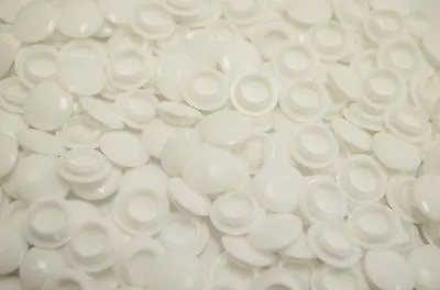 £1.99 • Buy 10mm M10 Drill Hole Cover Caps White Blanking Cabinet Cupboard Furniture Plastic