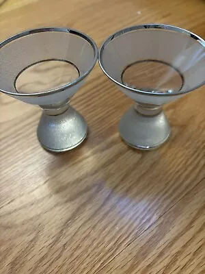 Vintage Barware Glass Frost Nip Cordial Glasses 2 Oz 2 Included • $17