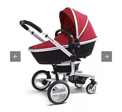 £250 • Buy Silver Cross Red Surf Pram Travel System Bundle + Carrycot + Accessories