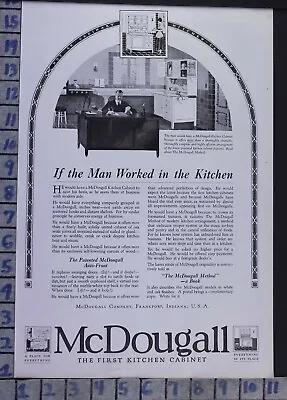1919 Mcdougall Kitchen Cabinet Frankfort Cook Home Decor Vintage Art Ad  Bw33 • $21.95