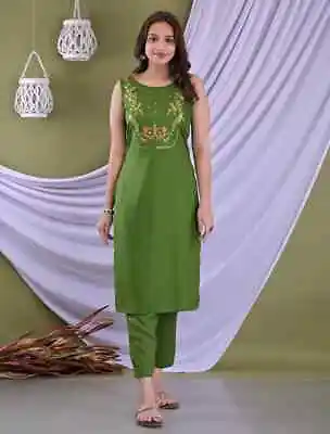 Bollywood Women's Kurti Pant Set Indian Designer Viscose Rayon Kurta Set Clothes • $66.03