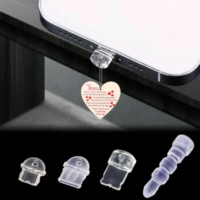 5x Anti Dust Plugs Clear Charge Port Dust Plug For IPhone Stopper Protection • £3.04