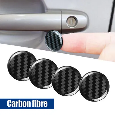 4x 20mm Carbon Fiber Rubber Sticker Keyhole Lock Cover Protector Car Accessories • $6.59