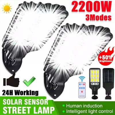 2PCS Outdoor Solar Wall Light LED Motion Sensor Bright Flood Street Lamp 3 Modes • $14.95