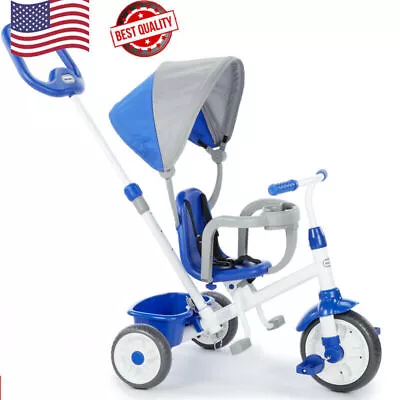 4-in-1 Toddlers Trike Convertible Tricycle W/ Shade Canopy Kids Boys Girls • $88.20