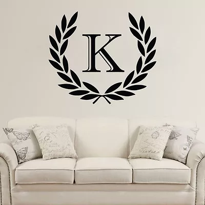 Laurel Monogram - Wall Vinyl Decal Sticker Family Kids Room Initials Name • $15