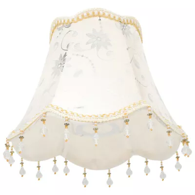 Vintage European Lamp Shades With Bead Lace And Fringe 25x20CM-ET • £22.75