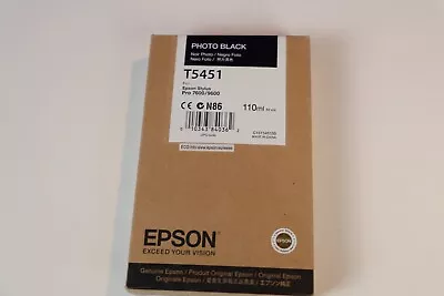 Epson T5451 Photo Dye Photo Black Ink 110ml For Stylus Pro 7600 9600 Exp 5/18 • $16.97