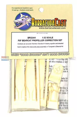 BARBR32441 1:32 BarracudaCast F8F Bearcat Propeller Correction Set • $20.39