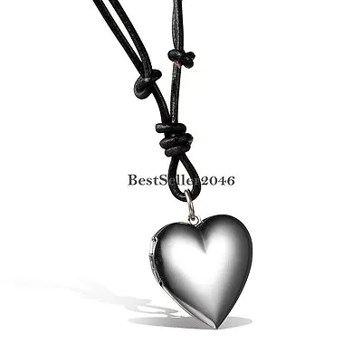 Mom's Gift Silver Tone Love Heart Locket Photo Women Necklace Memory Pendant • $8.99