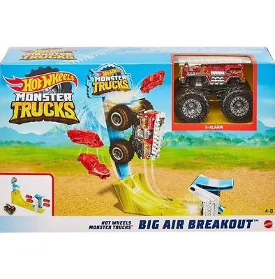 Hot Wheels Monster Jam Trucks Big Air Breakout Play Set Five Alarm Fire Truck • $13.99