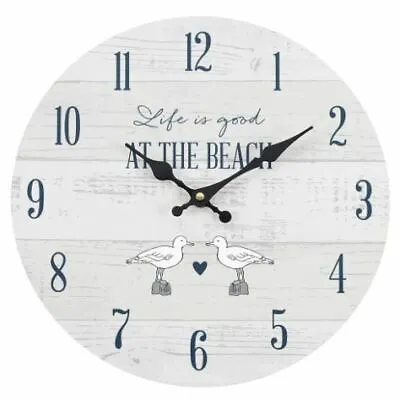 Nautical Beach Design Clock In Presentation Box * 34 Cm Diameter * 3 Designs • £12.95