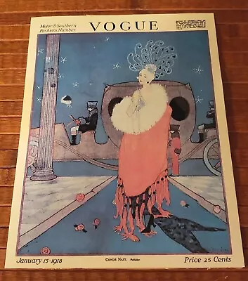 Helen Dryden Vogue Magazine Jan 15 1918 Cover Litho Art Print Somerset Press   • $120