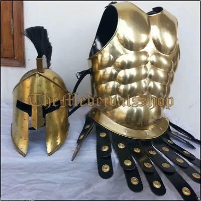 300 Medieval MUSCLE ARMOR AND ROMAN SPARTAN HELMETKING  COSTUMES ARMOR • $221.76