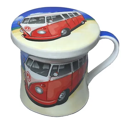$20.94 • Buy Vtg Volkswagen VW Camper Van Coffee Mug & Matching Coaster Retro English Tea Cup