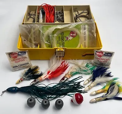 Lot Of Vintage Fishing Supply With Plano 5410 Tackle Box • $16.99