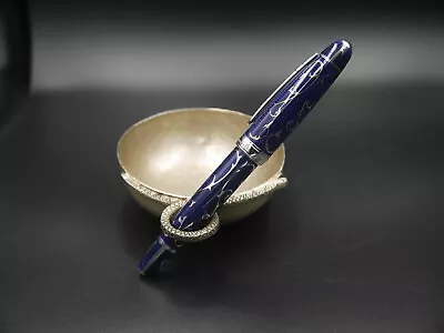 Michel Perchin MONOGRAM Limited Edition Fountain Pen 0084/1000 Blue Guilloche • $3999