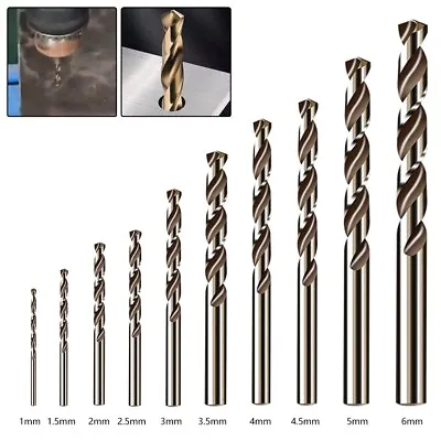 Versatile 10 Piece Cobalt Drill Bit Set For Drilling Through Hardened Steel • £7.85