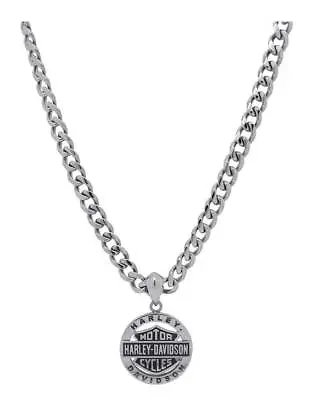 Harley-Davidson Men's Stainless Steel Bar & Shield Circle Necklace HSN0041-22 • $118.95