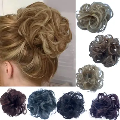 UK Curly Messy Bun Hair Piece Scrunchie Updo Fake Hair Extensions Wrap For Human • £2.99