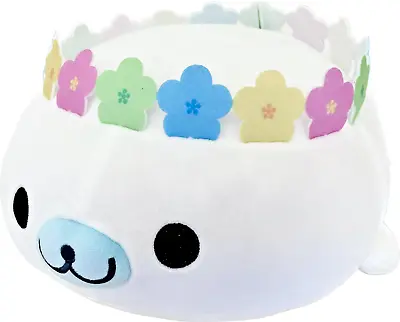 San-x Mamegoma Shirogoma Rainbow Flower Crown 14  RARE Paradise Mochi Plush NWT • $23.88