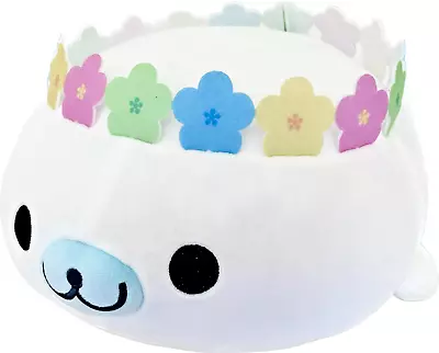 San-x Mamegoma Sirogoma Rainbow Flower Crown 14  RARE Paradise Mochi Plush NWT • $29.86