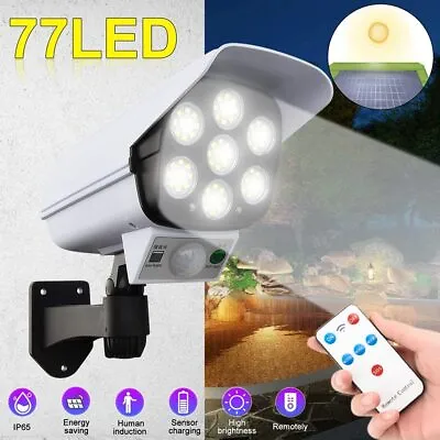 Motion Sensor Solar SpotlightOutdoor Flood LightFake Camera77 LED Garden Lamp • £12.89