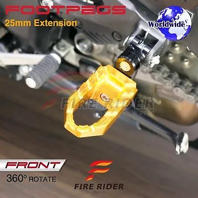 BUZZ Extended Front Wide Foot Pegs Gold For XV 1100 Virago 92 93 94 95 96 97 98 • $59.22