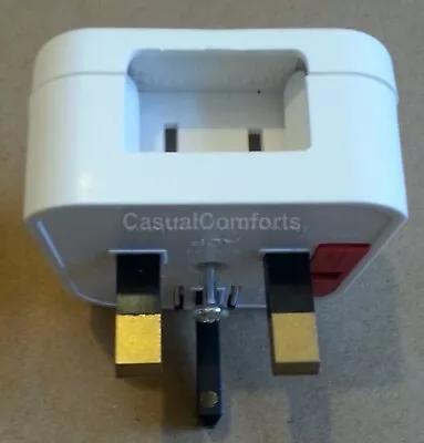 Us Canada Japan 2 Pin To Uk Mains Power 3 Pin Fused Plug Adaptor Converter White • £4.59