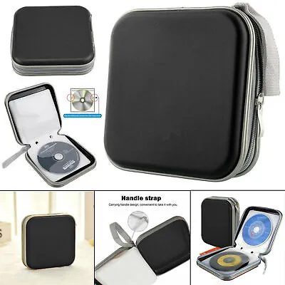 40 CD DVD Carry Case Disc Storage Holder CD Sleeve Wallet Ideal For In Car BLACK • £4.59