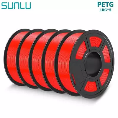 5*1KG SUNLU PETG 3D Printer Filament 1.75mm Good Layer Adhesion Less Warping • $85.64